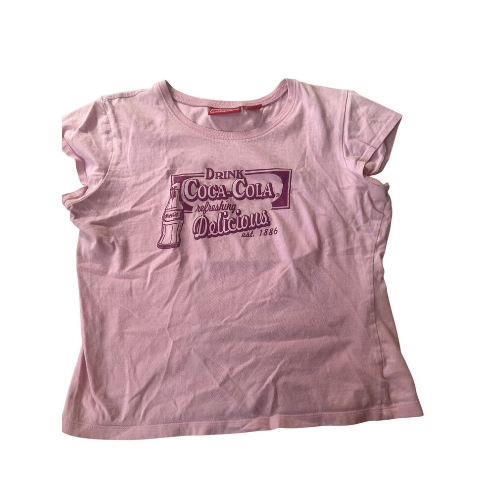 Coca-Cola Pink Short Sleeve Graphic Tee Women's Size XL Soda Tshirt